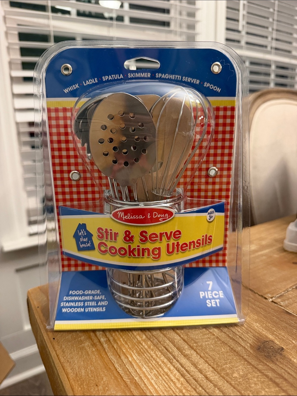 Melissa & Doug Stainless Steel Stir & Serve Cooking Utensil Set